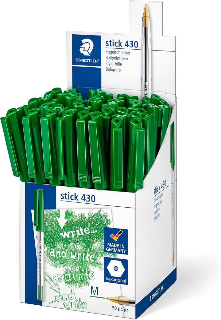 Staedtler Stick 430 M-5CP5 Kugelschreiber Strichbreite M 50 Stück grün