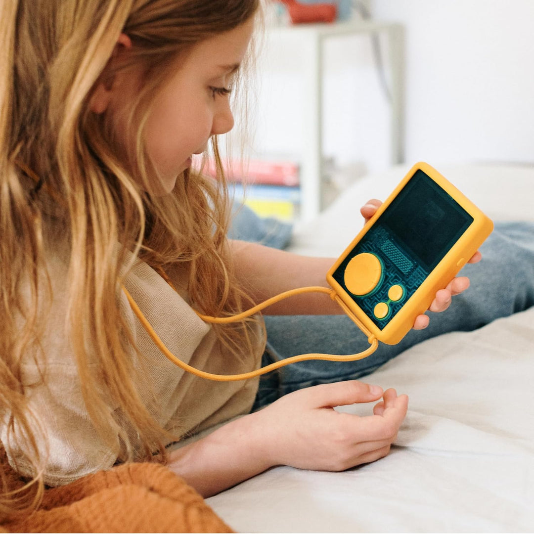 Lunii 0850011045541 Offizielle stossfeste Hülle in Gelb für FLAM interaktiver Audio-Player – Geschic