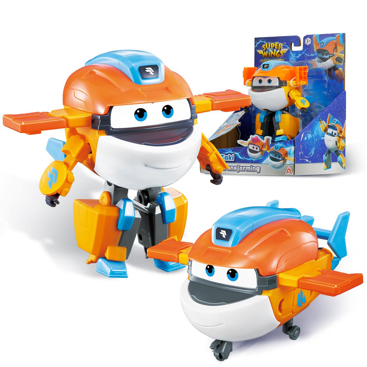 Super Wings Transformations-Flugzeug Supercharged Taki, ca. 12,7 cm grosse Spiel-Figur für Kinder, S
