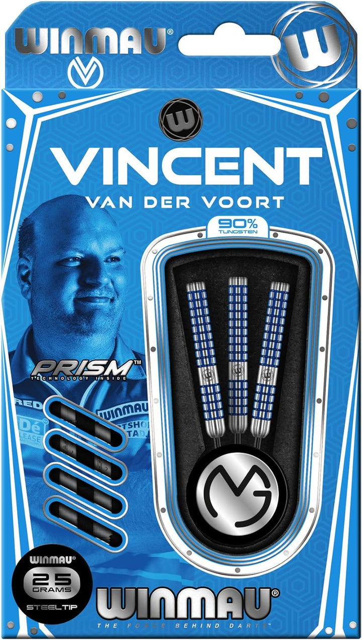 WINMAU Vincent Van Der Voort 25g Profi Wolfram Steeltip Dartpfeile Set mit Flights und Schäfte