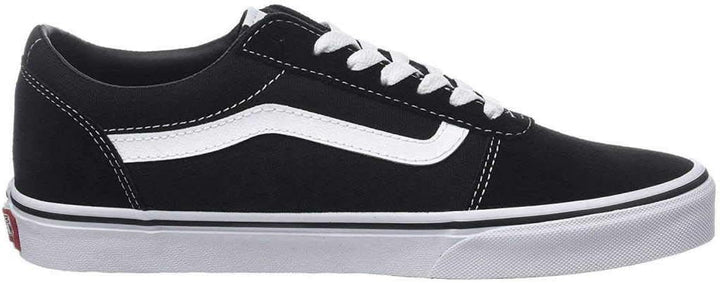 Vans Herren Ward Sneaker 38.5 EU Suede Canvas Black White, 38.5 EU Suede Canvas Black White