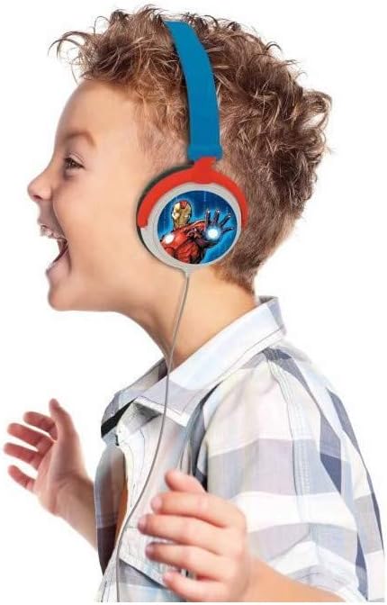 Lexibook, The Avengers, Stereo-Kopfhörer, kindersichere Lautstärke, faltbar und einstellbar, blau/ro