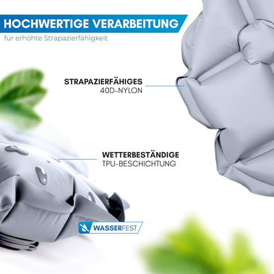 NORDMUT® Isomatte Camping Matratze [mit Reparaturset] Isomatte Outdoor Luftmatratze | Isomatte Ultra