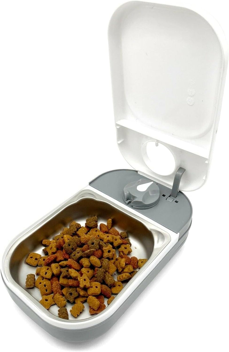 Closer Pets C100 One Meal Automatischer Futterspender für Katzen und kleine Hunde mit Edelstahl-Futt