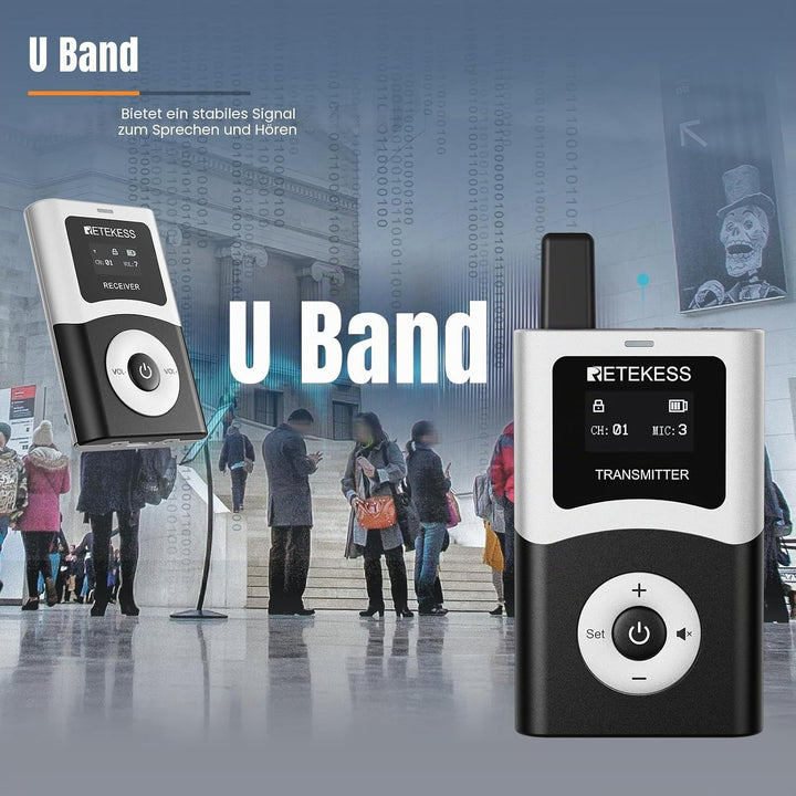 Retekess T130U (T130 4rd) Tour Guide System, Tour Guide-Headsets, Audioguides, Digitale Übertragung