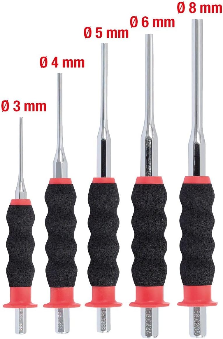 KS Tools 156.0230 Durchtreiber-Satz, CrMo, 5-tlg. zylindrisch