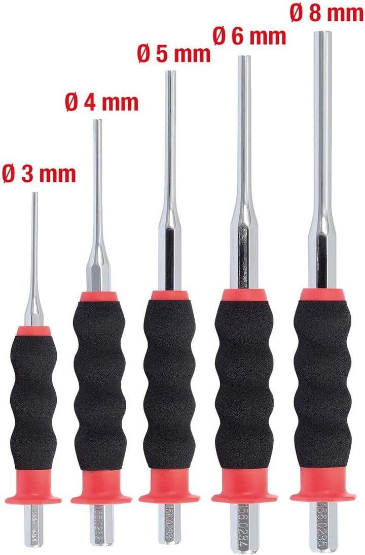 KS Tools 156.0230 Durchtreiber-Satz, CrMo, 5-tlg. zylindrisch