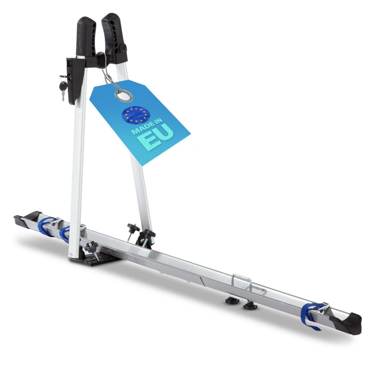 Fischer Auto Dach Fahrradträger, TÜV GS geprüft, geeignet für EIN Fahrrad, Beladung bis 15 kg, absch