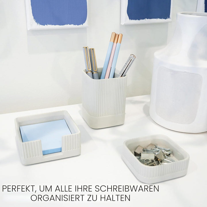 Ästhetisches Schreibtisch-Organizer-Set für Ihr Büro, stabiles Schreibtischzubehör aus Beton für Dam