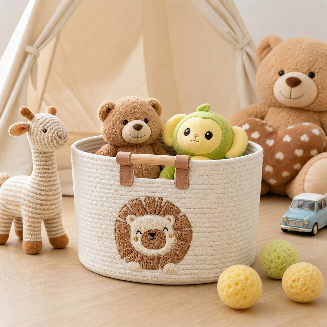 Aufbewahrungskorb aus Baumwollseil, Aufbewahrungskorb Kinderzimmer, Wäschekorb Geflochten Aufbewahru