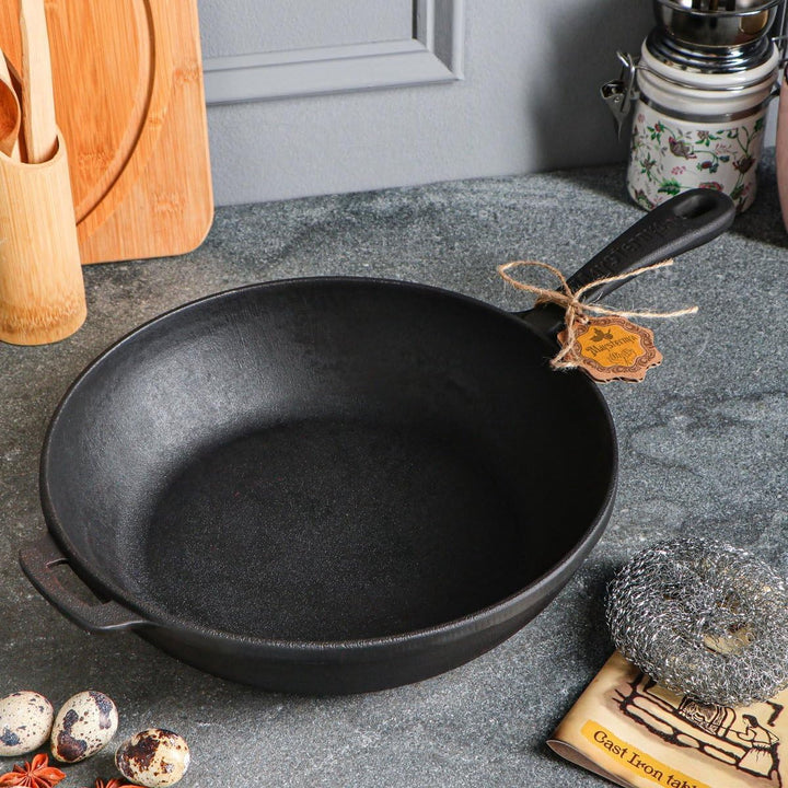 Kompakte Gusseiserne Sautierpfanne – multifunktionales Kochen – Induktion – gleichmässige Wärmeverte