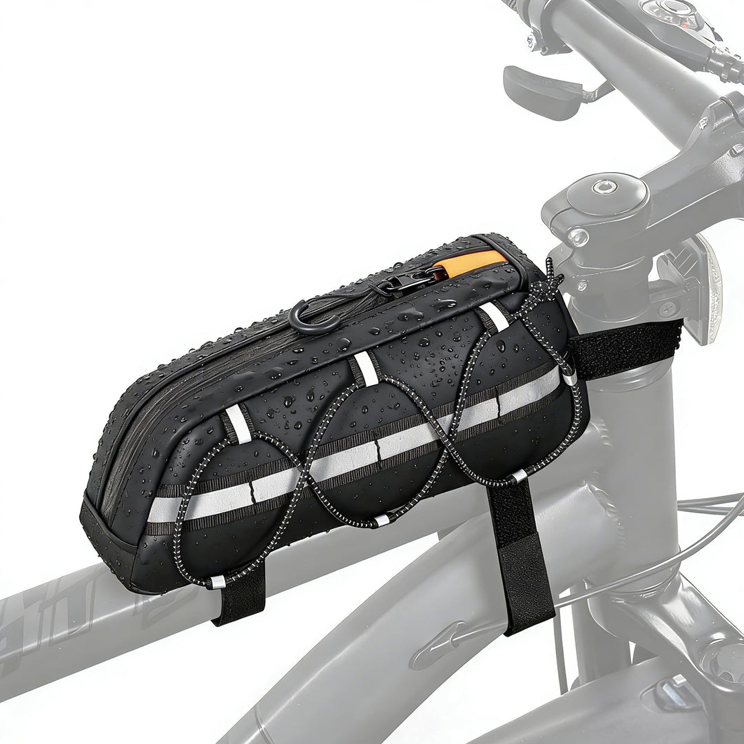 Fahrradrahmentasche, 1,2L Fahrrad Oberrohrtasche mit Reflexstreifen | Wasserabweisende Crossbar Fahr