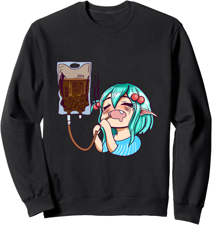 Anime Kawaii Kult, Mädchen mit Bubble Tea, Kinder Sweatshirt