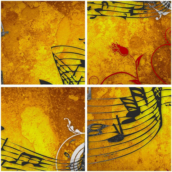 Bilder auf Leinwand 100x70cm Leinwandbild Musik Konzert Spass Blume Gross Wanddeko Bild Schlafzimmer