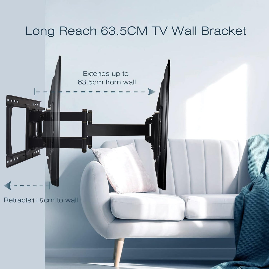 TV Wandhalterung für 42-90 Zoll bis zu 60kg WHYFONE Wandhalterung Fernseher Schwenkbar TV Halterung