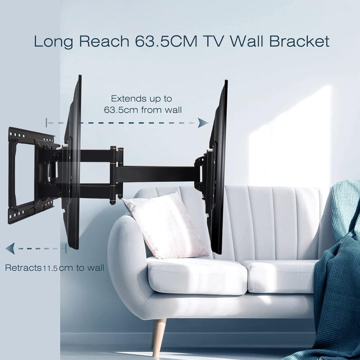 TV Wandhalterung für 42-90 Zoll bis zu 60kg WHYFONE Wandhalterung Fernseher Schwenkbar TV Halterung