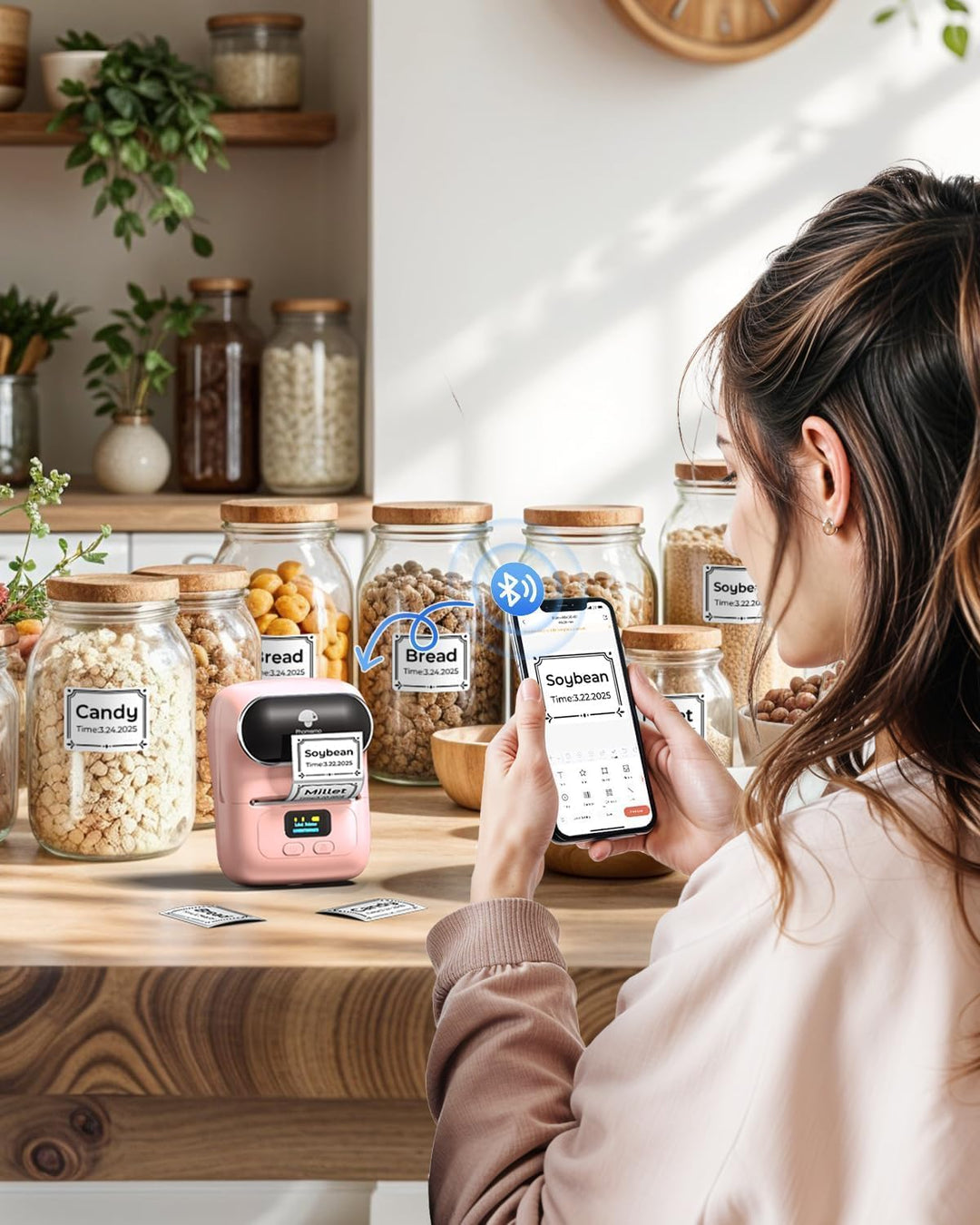 Phomemo M110 Tragbarer Etikettendrucker Selbstklebend Bluetooth Etikettiergerät Beschriftungsgerät T