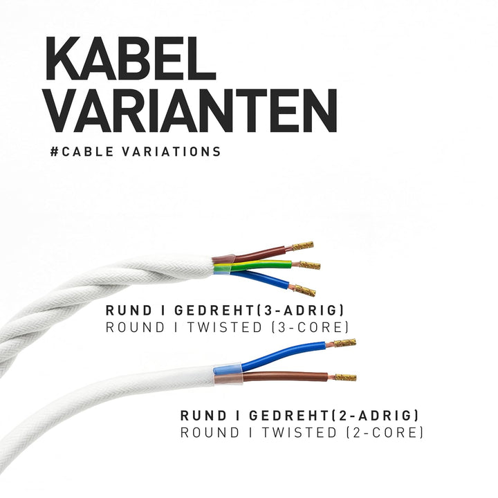 smartect Textilkabel Gold, 50 Meter Vintage Lampenkabel Stoff Gedreht, 3-Adrig (3 x 0.75 mm²) Stromk