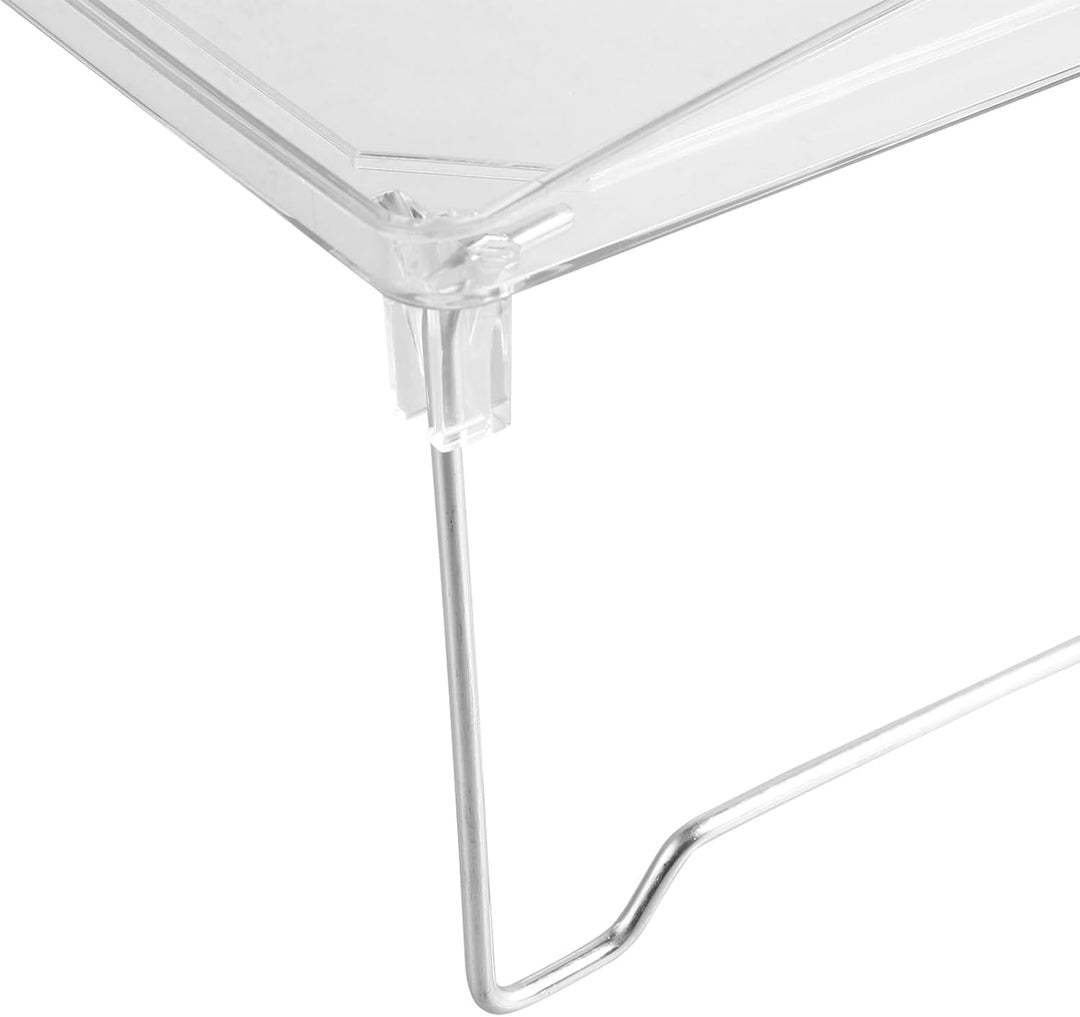 Healvian Faltbares Transparentes Kunststoff Schreibtisch Kleinigkeitenhalter mit Doppelter Ablage Pl