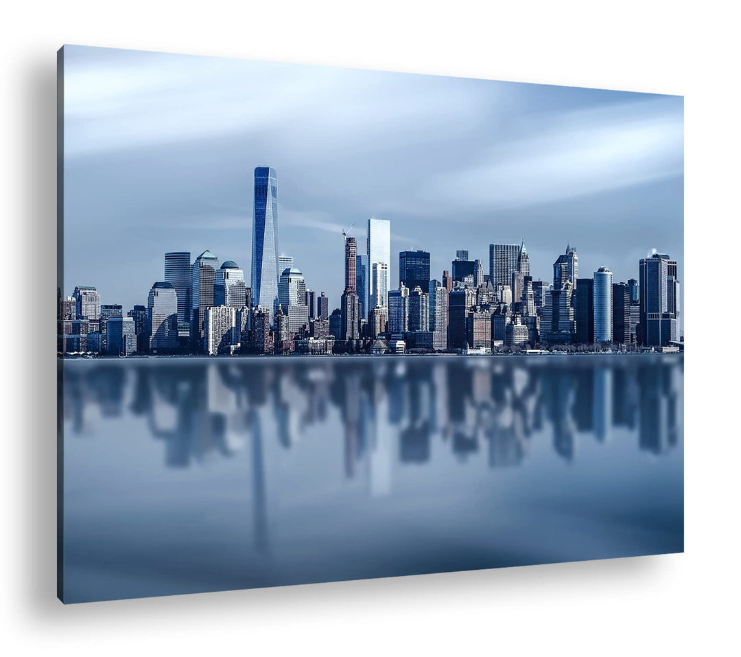 deyoli Küste von New York Format: 100x70 als Leinwand, Motiv fertig gerahmt auf Echtholzrahmen, Hoch