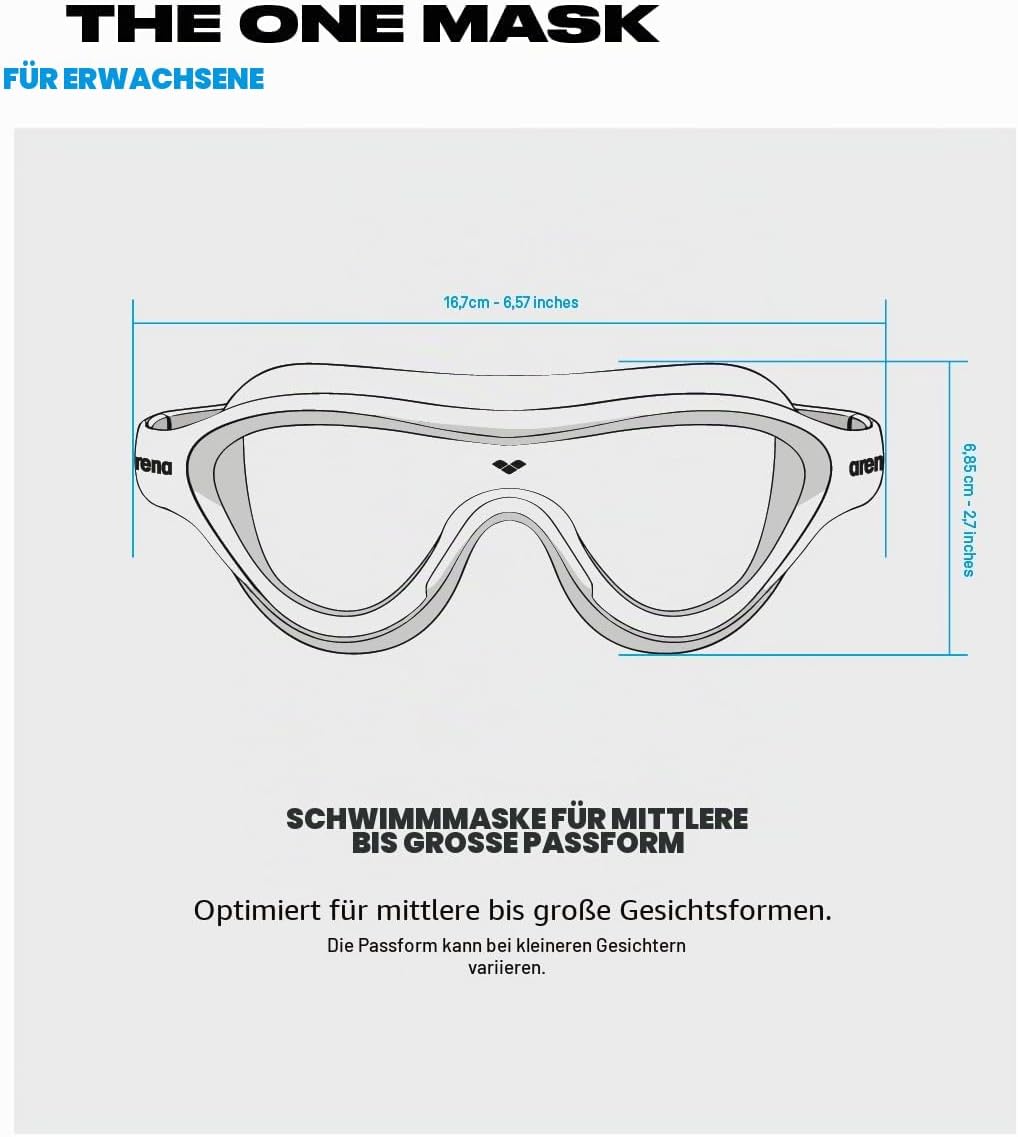 ARENA Unisex The One Mask Mirror Mask (1er Pack) Einheitsgrösse Blau, Einheitsgrösse Blau