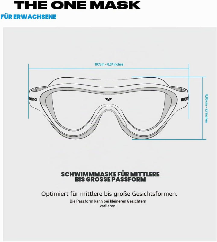 ARENA Unisex The One Mask Mirror Mask (1er Pack) Einheitsgrösse Blau, Einheitsgrösse Blau