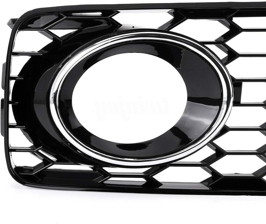 GSRECY Links Rechts Black & Chrome Trim Nebelscheinwerfer Stossstangengrill Abdeckung für S5 B8 Coup