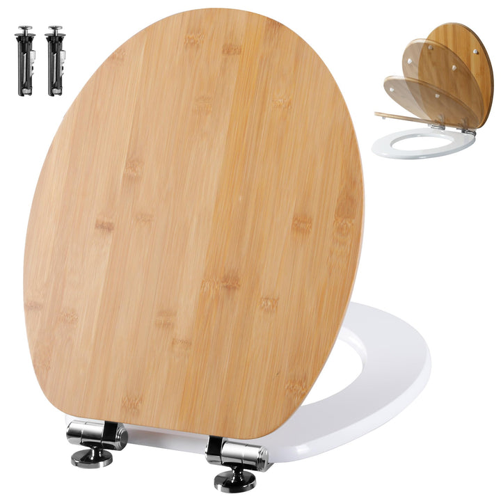 Angel Shield WC-Sitz mit Absenkautomatik, Verstellbare Metallscharniere, zu Reinigen, O-Förmig, 45x3