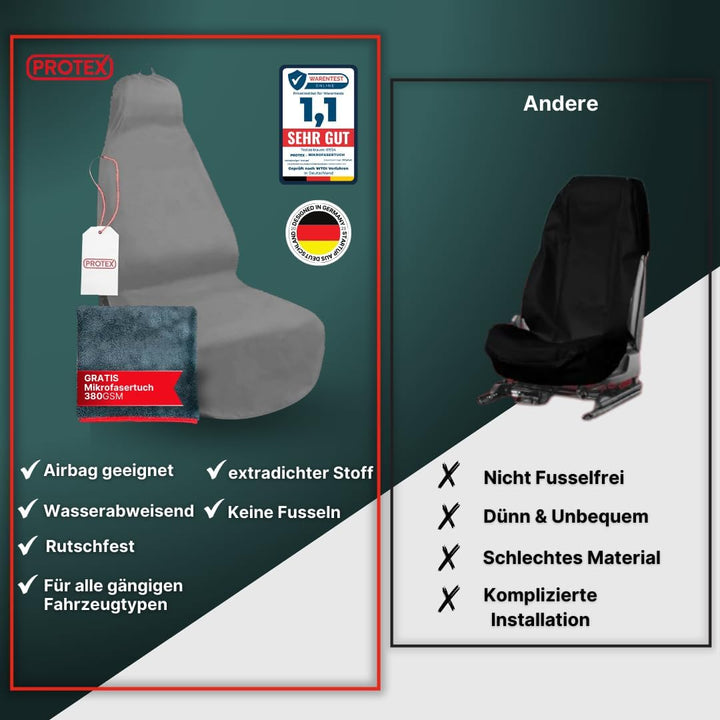 PROTEX Sitzschoner für Autositze - Werkstattschoner - Rutsch- und wasserfestes, schmutzabweisendes O