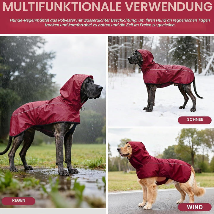 Mosucoirl Hund Regenmantel Jacke Reflektierende Verstellbare Kapuze Haustier Poncho Regenmantel mit
