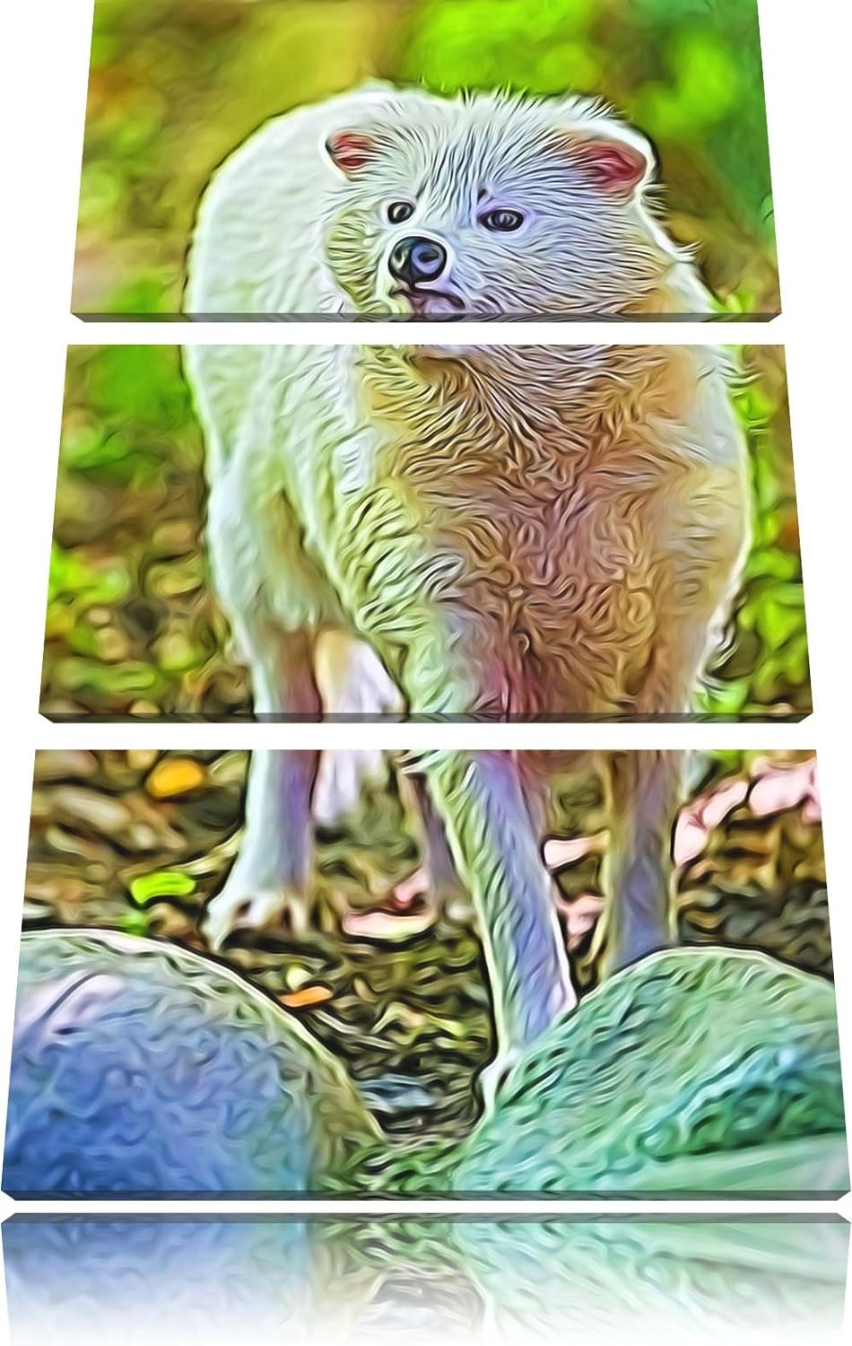 niedlicher Polarfuchs NewArt 3-Teiler Leinwandbild 120x80 Bild auf Leinwand, XXL riesige Bilder fert