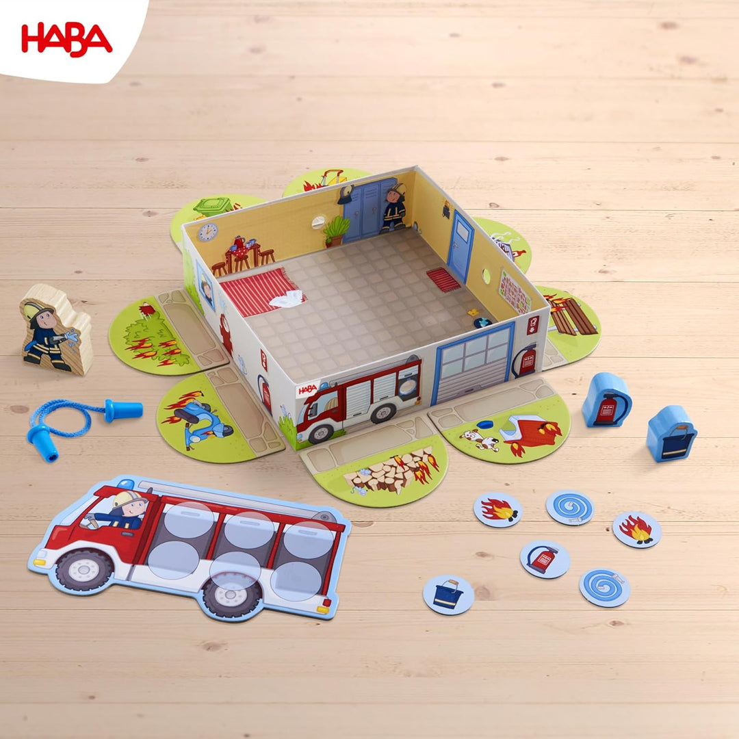 HABA Feuerwehr – Meine ersten Spiele – interaktives Feuerwehr Spielzeug für Kinder ab 2 Jahren, Spie