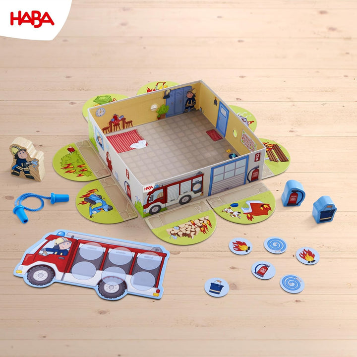 HABA Feuerwehr – Meine ersten Spiele – interaktives Feuerwehr Spielzeug für Kinder ab 2 Jahren, Spie