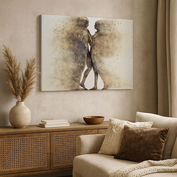 Bilder auf Leinwand 100x70cm Leinwandbild Staub eine Frau ein Mann der Liebe Gross Wanddeko Bild Sch