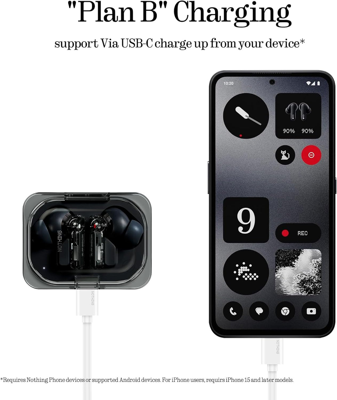 Nothing Ear (a) kopfhörer kabellos Bluetooth mit ANC, Bass-Enhance-Algorithmus und bis zu 42,5 Stund