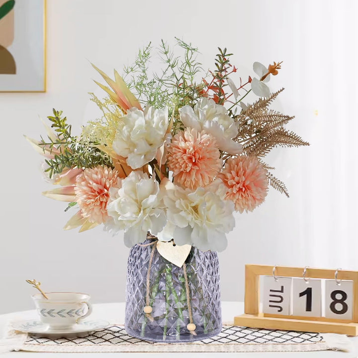 Silvotek Kunstblumen im Topf - Künstliche Blumen Tischdeko Wohnzimmer Künstliche Rosen, Deko Blumen