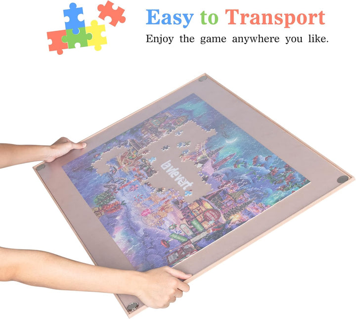 Lavievert tragbares Puzzle Brett aus Holz mit staubdichter Abdeckung, Puzzlematte, Puzzle Aufbewahru