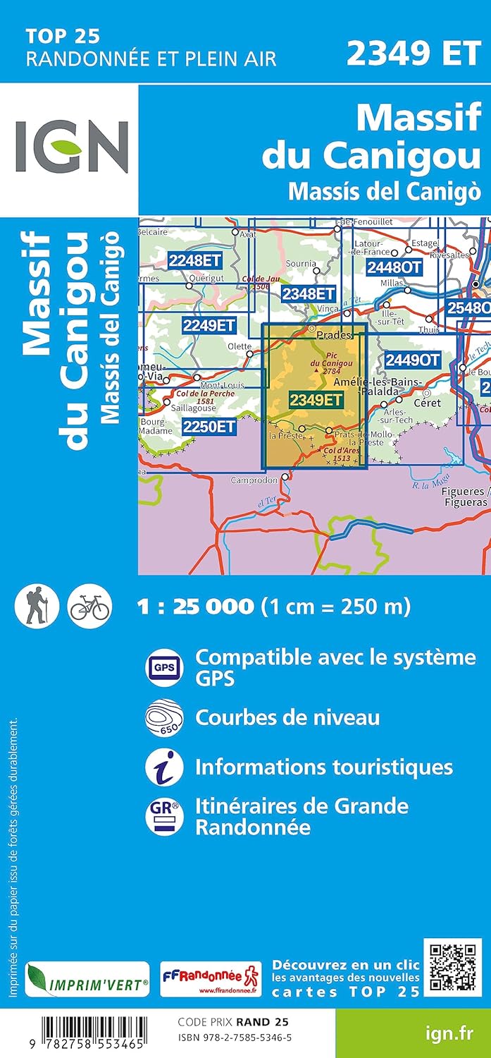 Massif du Conigou 1:25 000: 1:25000 (TOP 25), Karte