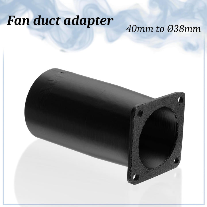 AERZETIX Quadratisch-Rund-Adapter für Luftstrom für Lüftungskanal 40x40 mm Ø38 mm aus ABS-Kunststoff