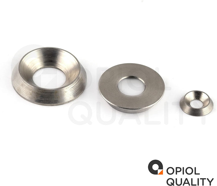 OPIOL QUALITY® Rosette gedreht M6 aus Edelstahl V1A A1 (100 Stück) für Senkkopfschrauben Rosetten Zi