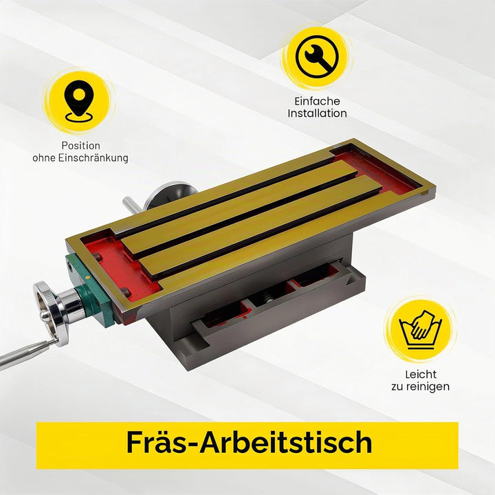 Kreuztisch 570x100mm, Frästisch, Koordinatentisch mit 270 mm X-Achse, 125 mm Y-Achse, 2‑achsiger Frä