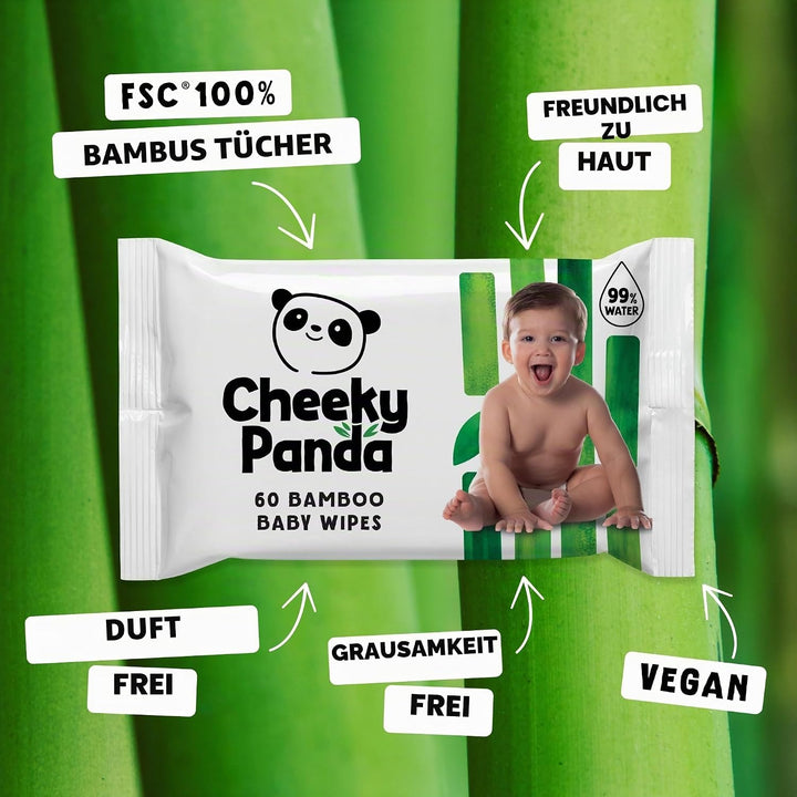 The Cheeky Panda Baby Feuchttücher Bambus | 720 Eco Tücher | Sanft Und Weicher | Baby Erstausstattun