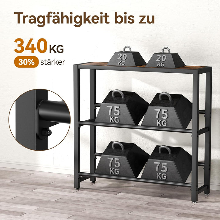 pickpiff 6 Kästen Getränkekistenregal mit Ablage - Schwarz Metall Getränkeregal, Stabil & Platzspare
