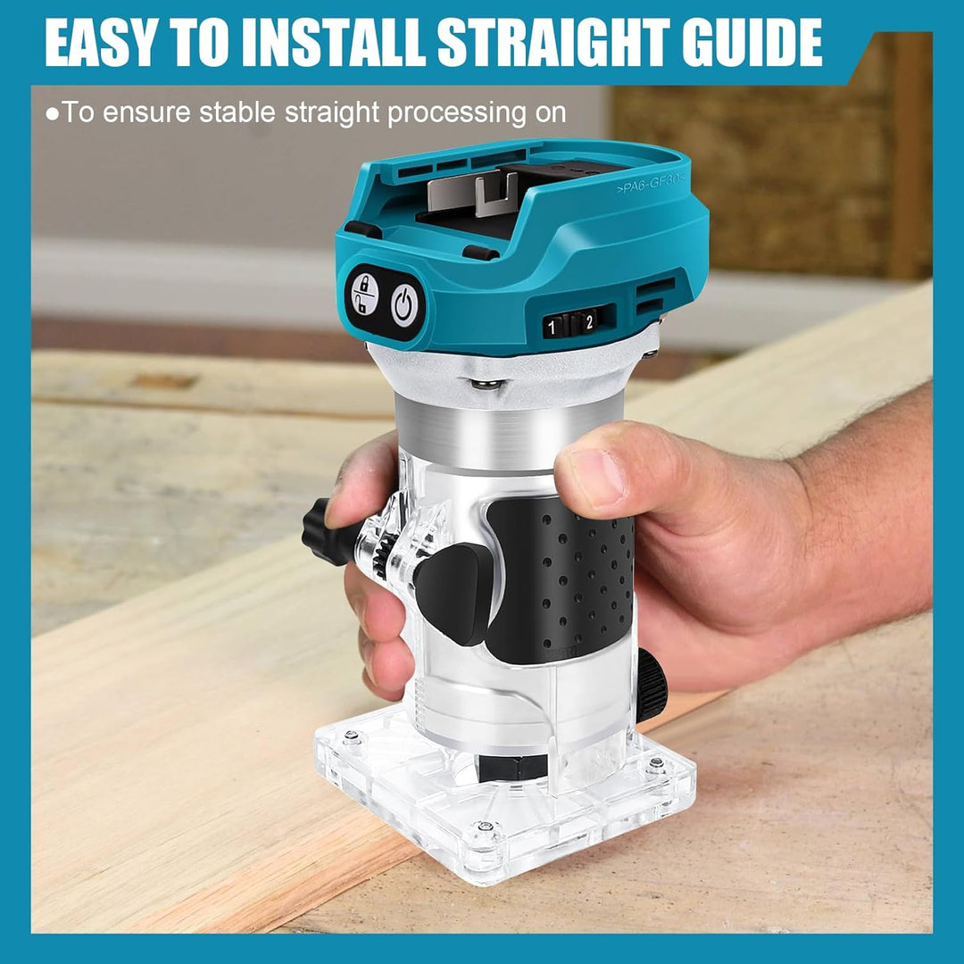 Akku Oberfräse kompatibel mit Makita 18V Akku, 1300W Oberfräse Trimmer Einhandfräse, Bürstenloser Ka