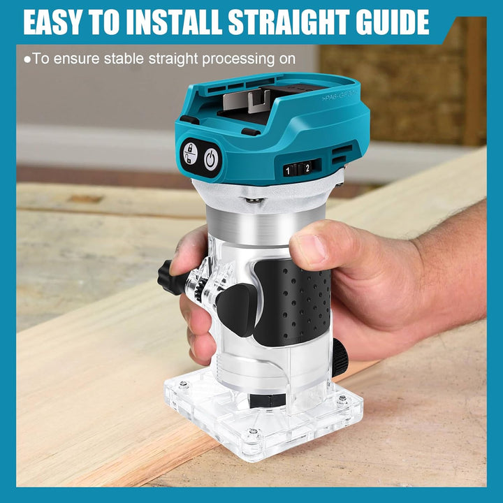 Akku Oberfräse kompatibel mit Makita 18V Akku, 1300W Oberfräse Trimmer Einhandfräse, Bürstenloser Ka