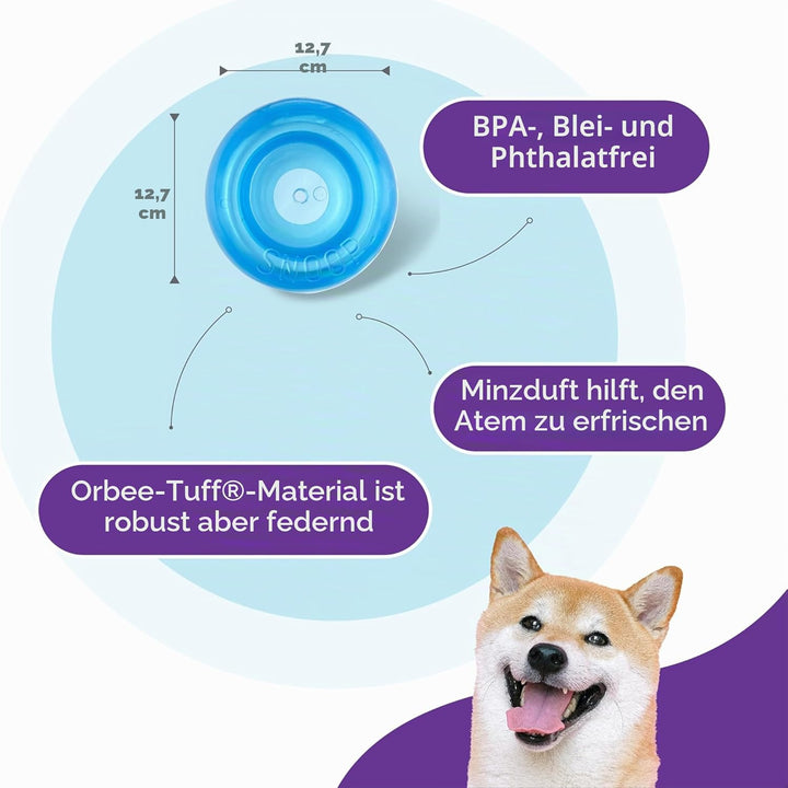 Planet Dog Orbee-Tuff Snoop - Interaktives Spielzeug für Hunde - Snackball - Blau - Gross Large Snoo