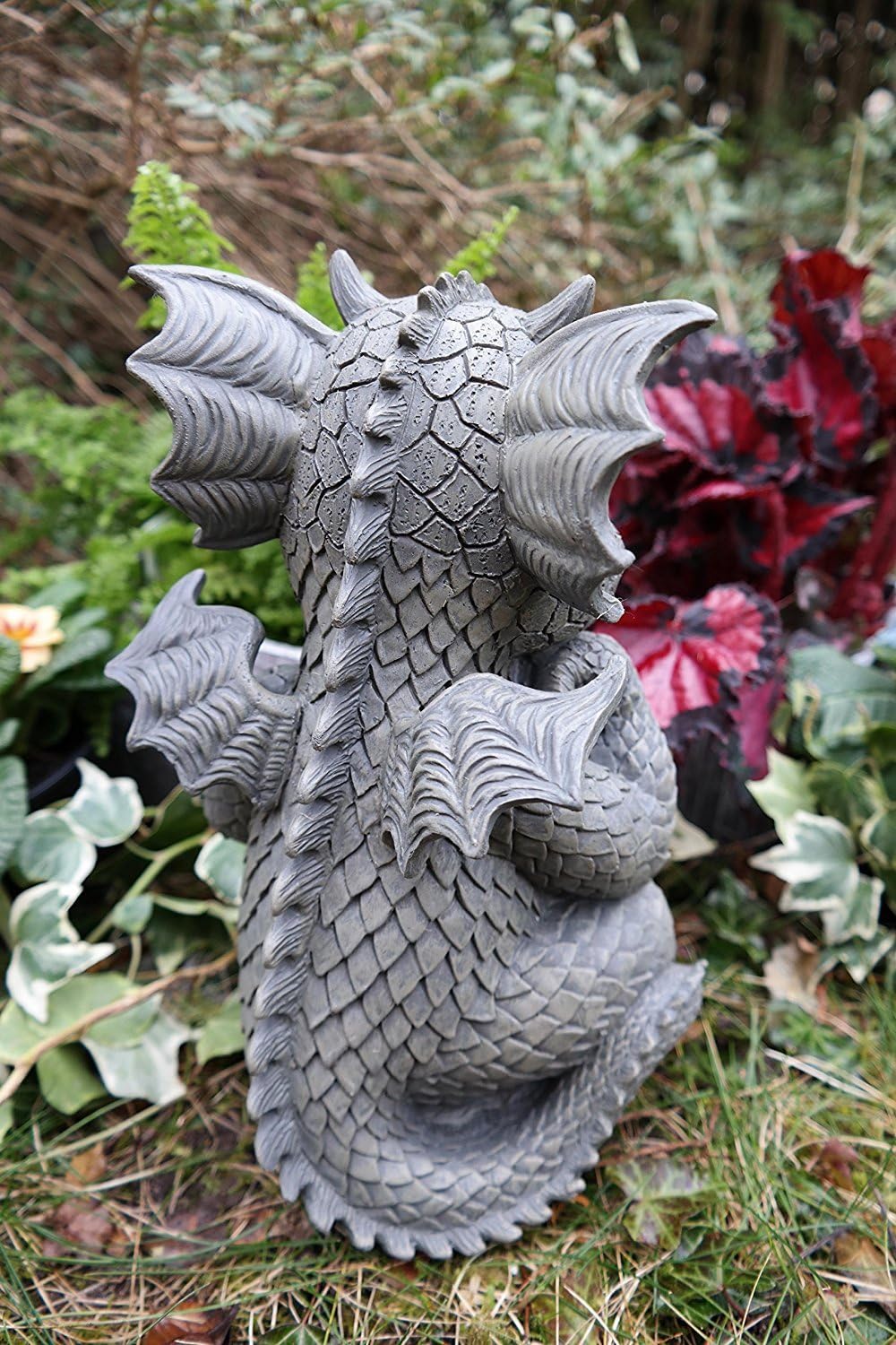 Pacific Giftware Drachen Gartenfigur Frecher Denker 25 cm - Gartendrache Fantasy Deko Statue Garten