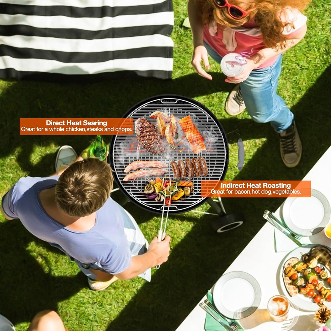 Edelstahl Kohlekorb für Weber 57cm Kugelgrill und Andere Ähnliche Holzkohlegrills, Charcoal Briquet