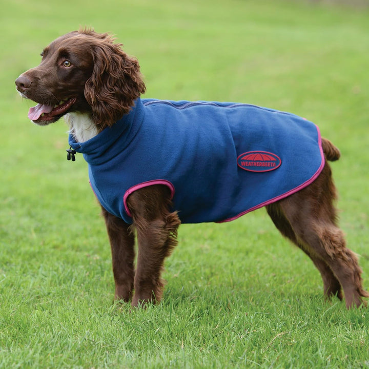 2022 Weatherbeeta Comfitec Fleece Zip Dog Coat 1003457 - Navy/Red - 40cm, 40cm