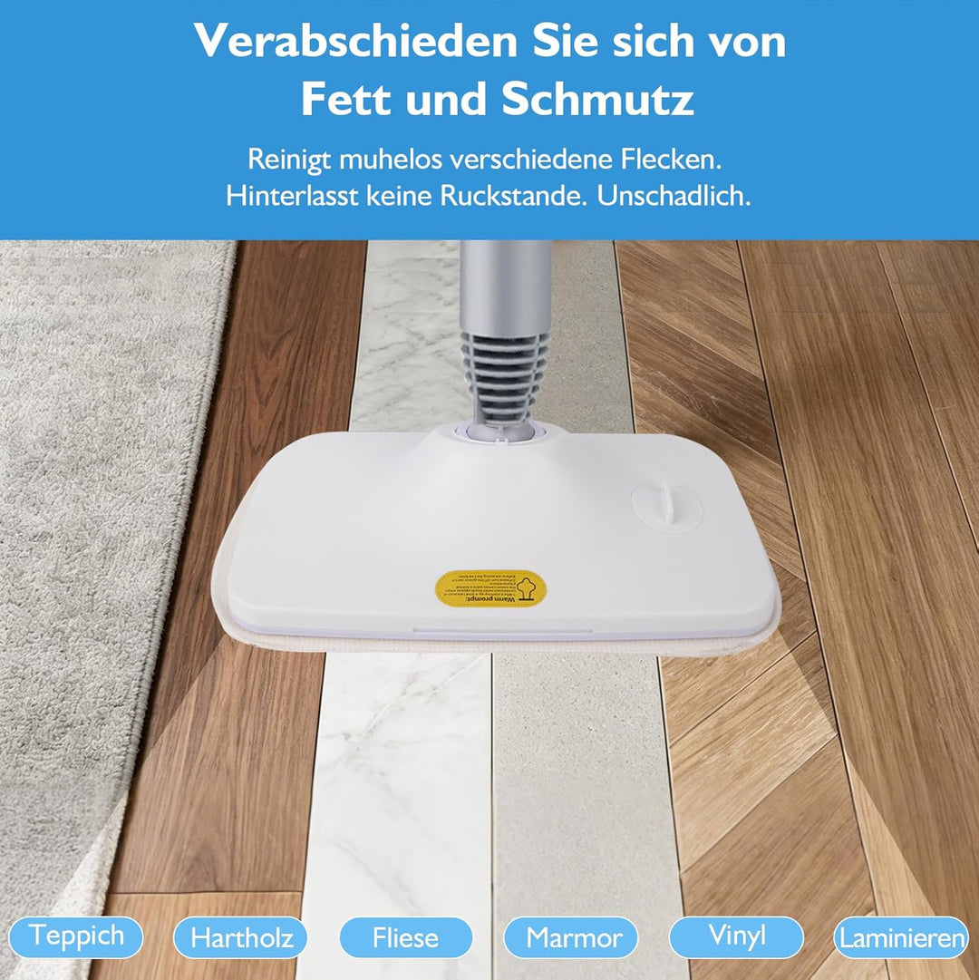 9-in-1 Dampfreiniger mit abnehmbarem Handdampfreiniger, 500 ml Tank, 15 s Aufheizzeit, 284°F Heissda